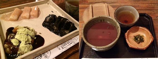 丸竹茶屋のお汁粉と三点盛