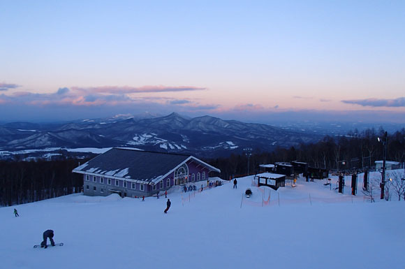 安比高原スキー場の夕日