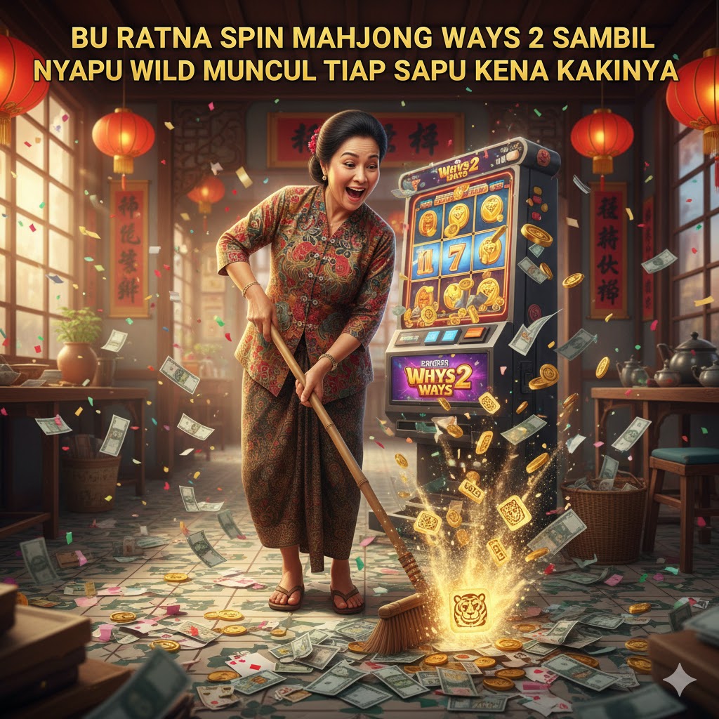 Bu Ratna Spin Mahjong Ways 2 Sambil Nyapu dan Wild Muncul Tiap Sapu Kena Kakinya
